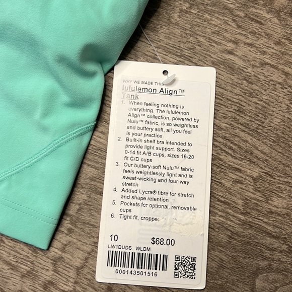 NWT Lululemon Align Tank Top
Wild Mint (WLDM) size 10 - Picture 5 of 6